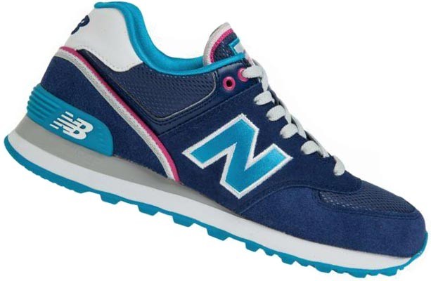 new balance wl574 w chaussures bleu rose